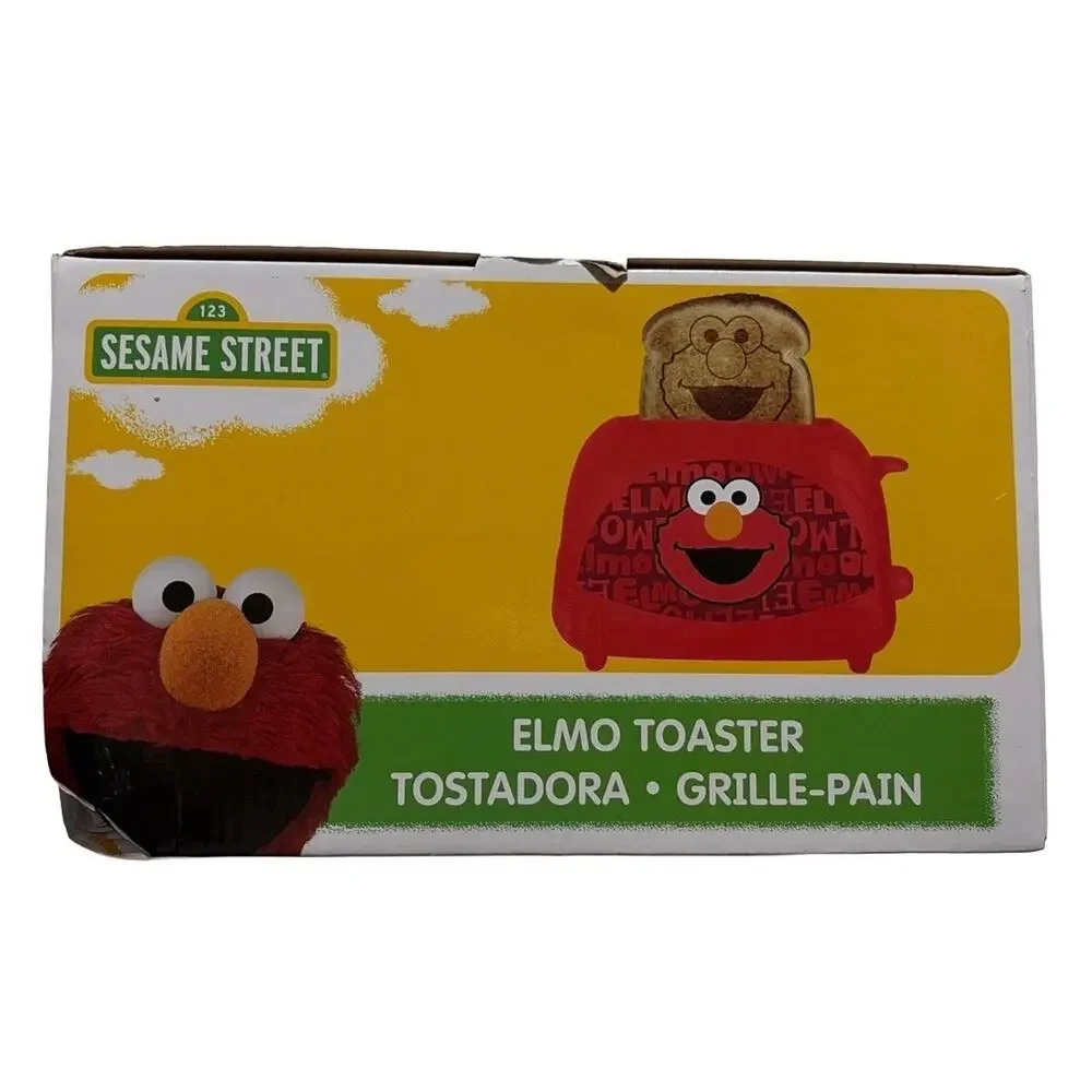 Sesame Street Elmo 2 Slice Toaster Toasts Elmo Face NEW (Outer Box Damage) Red